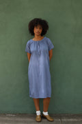 1910s Overdyed Blue Cotton Dress